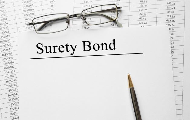Image of a white paper with Surety Bond written on it.